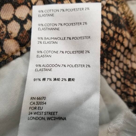 Free People We The Free Snakeskin Skinny Jeans Raw Hem Size 24 - Picture 8 of 9